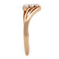 MATS283 - Rose Gold 925 Sterling Silver Ring with AAA Grade CZ  in Clear