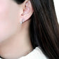 MATS284 - Rhodium 925 Sterling Silver Earrings with AAA Grade CZ  in Clear