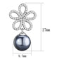 MATS290 - Rhodium 925 Sterling Silver Earrings with Synthetic Pearl in Light Gray