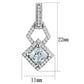 MATS291 - Rhodium 925 Sterling Silver Earrings with AAA Grade CZ  in Clear