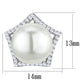 MATS300 - Rhodium 925 Sterling Silver Earrings with Synthetic Pearl in White