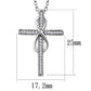 MATS301 - Rhodium 925 Sterling Silver Chain Pendant with AAA Grade CZ  in Clear