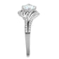 MATS303 - Rhodium 925 Sterling Silver Ring with AAA Grade CZ  in Clear