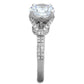 MATS304 - Rhodium 925 Sterling Silver Ring with AAA Grade CZ  in Clear