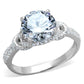 MATS304 - Rhodium 925 Sterling Silver Ring with AAA Grade CZ  in Clear