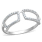 MATS306 - Rhodium 925 Sterling Silver Ring with AAA Grade CZ  in Clear