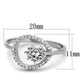 MATS307 - Rhodium 925 Sterling Silver Ring with AAA Grade CZ  in Clear