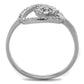 MATS307 - Rhodium 925 Sterling Silver Ring with AAA Grade CZ  in Clear