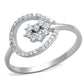MATS307 - Rhodium 925 Sterling Silver Ring with AAA Grade CZ  in Clear