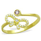 MATS309 - Gold 925 Sterling Silver Ring with AAA Grade CZ  in Rose