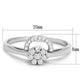 MATS310 - Rhodium 925 Sterling Silver Ring with AAA Grade CZ  in Clear