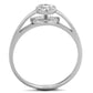 MATS310 - Rhodium 925 Sterling Silver Ring with AAA Grade CZ  in Clear