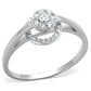 MATS310 - Rhodium 925 Sterling Silver Ring with AAA Grade CZ  in Clear
