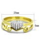 MATS311 - Gold+Rhodium 925 Sterling Silver Ring with AAA Grade CZ  in Clear