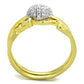 MATS311 - Gold+Rhodium 925 Sterling Silver Ring with AAA Grade CZ  in Clear