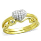 MATS311 - Gold+Rhodium 925 Sterling Silver Ring with AAA Grade CZ  in Clear