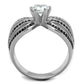MATS314 - Rhodium 925 Sterling Silver Ring with AAA Grade CZ  in Clear