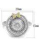 MATS319 - Reverse Two-Tone 925 Sterling Silver Ring with AAA Grade CZ  in Topaz