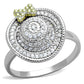 MATS319 - Reverse Two-Tone 925 Sterling Silver Ring with AAA Grade CZ  in Topaz