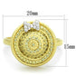 MATS320 - Gold+Rhodium 925 Sterling Silver Ring with AAA Grade CZ  in Topaz
