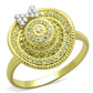 MATS320 - Gold+Rhodium 925 Sterling Silver Ring with AAA Grade CZ  in Topaz
