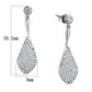 MATS324 - Rhodium 925 Sterling Silver Earrings with AAA Grade CZ  in Clear