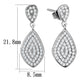 MATS325 - Rhodium 925 Sterling Silver Earrings with AAA Grade CZ  in Clear