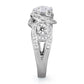 MATS332 - Rhodium 925 Sterling Silver Ring with AAA Grade CZ  in Clear