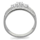 MATS333 - Rhodium 925 Sterling Silver Ring with AAA Grade CZ  in Clear