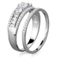 MATS333 - Rhodium 925 Sterling Silver Ring with AAA Grade CZ  in Clear
