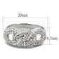 MATS334 - Rhodium 925 Sterling Silver Ring with AAA Grade CZ  in Clear