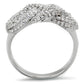 MATS334 - Rhodium 925 Sterling Silver Ring with AAA Grade CZ  in Clear