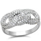 MATS334 - Rhodium 925 Sterling Silver Ring with AAA Grade CZ  in Clear