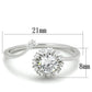 MATS335 - Rhodium 925 Sterling Silver Ring with AAA Grade CZ  in Clear