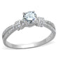 MATS337 - Rhodium 925 Sterling Silver Ring with AAA Grade CZ  in Clear