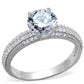 MATS338 - Rhodium 925 Sterling Silver Ring with AAA Grade CZ  in Clear