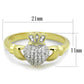MATS342 - Gold+Rhodium 925 Sterling Silver Ring with AAA Grade CZ  in Clear