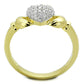 MATS342 - Gold+Rhodium 925 Sterling Silver Ring with AAA Grade CZ  in Clear