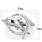 MATS343 - Rhodium 925 Sterling Silver Ring with AAA Grade CZ  in Clear
