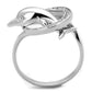 MATS343 - Rhodium 925 Sterling Silver Ring with AAA Grade CZ  in Clear