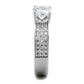 MATS345 - Rhodium 925 Sterling Silver Ring with AAA Grade CZ  in Clear
