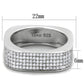 MATS346 - Rhodium 925 Sterling Silver Ring with AAA Grade CZ  in Clear