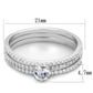 MATS347 - Rhodium 925 Sterling Silver Ring with AAA Grade CZ  in Clear