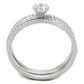 MATS347 - Rhodium 925 Sterling Silver Ring with AAA Grade CZ  in Clear