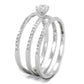 MATS347 - Rhodium 925 Sterling Silver Ring with AAA Grade CZ  in Clear