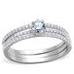 MATS347 - Rhodium 925 Sterling Silver Ring with AAA Grade CZ  in Clear