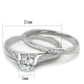 MATS348 - Rhodium 925 Sterling Silver Ring with AAA Grade CZ  in Clear