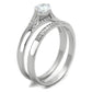 MATS348 - Rhodium 925 Sterling Silver Ring with AAA Grade CZ  in Clear