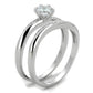MATS349 - Rhodium 925 Sterling Silver Ring with AAA Grade CZ  in Clear