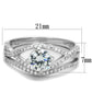 MATS350 - Rhodium 925 Sterling Silver Ring with AAA Grade CZ  in Clear